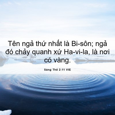 Picture 06 - Sáng Thế 2:11 VIE - Tên ngả thứ nhất là Bi-sôn; ngả đó - Bible Verse Picture
