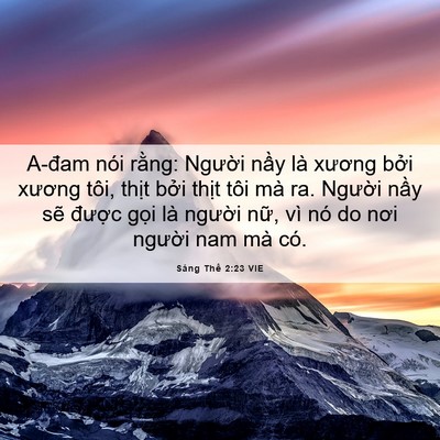 Picture 06 - Sáng Thế 2:23 VIE - A-đam nói rằng: Người nầy là xương - Bible Verse Picture