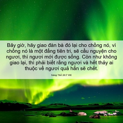 Picture 06 - Sáng Thế 20:7 VIE - Bây giờ, hãy giao đàn bà đó lại cho - Bible Verse Picture