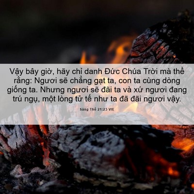 Picture 06 - Sáng Thế 21:23 VIE - Vậy bây giờ, hãy chỉ danh Đức Chúa - Bible Verse Picture