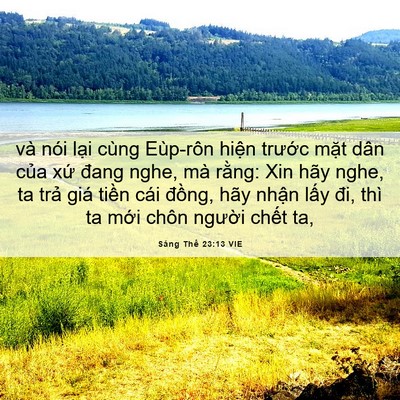 Picture 06 - Sáng Thế 23:13 VIE - và nói lại cùng Eùp-rôn hiện trước - Bible Verse Picture