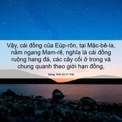 Picture 06 - Sáng Thế 23:17 VIE - Vậy, cái đồng của Eùp-rôn, tại - Bible Verse Picture