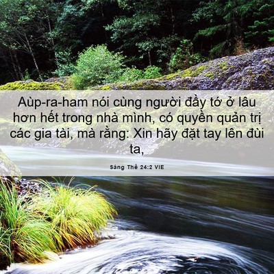 Picture 06 - Sáng Thế 24:2 VIE - Aùp-ra-ham nói cùng người đầy tớ ở - Bible Verse Picture