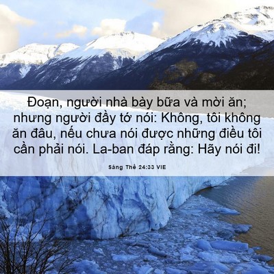 Picture 06 - Sáng Thế 24:33 VIE - Đoạn, người nhà bày bữa và mời ăn; - Bible Verse Picture