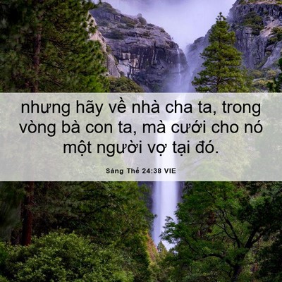 Picture 06 - Sáng Thế 24:38 VIE - nhưng hãy về nhà cha ta, trong vòng bà con - Bible Verse Picture