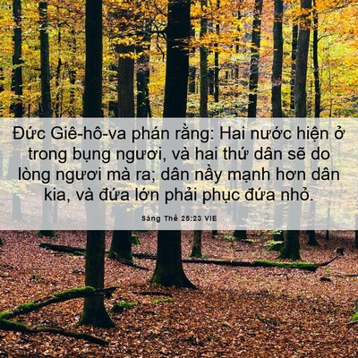 Picture 06 - Sáng Thế 25:23 VIE - Đức Giê-hô-va phán rằng: Hai nước - Bible Verse Picture