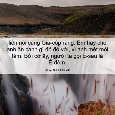Picture 06 - Sáng Thế 25:30 VIE - liền nói cùng Gia-cốp rằng: Em hãy cho - Bible Verse Picture
