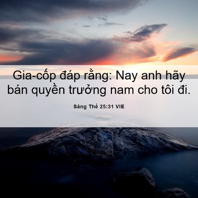 Picture 06 - Sáng Thế 25:31 VIE - Gia-cốp đáp rằng: Nay anh hãy bán quyền - Bible Verse Picture
