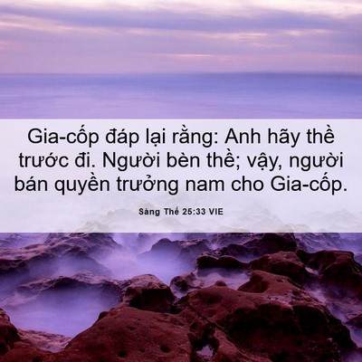 Picture 06 - Sáng Thế 25:33 VIE - Gia-cốp đáp lại rằng: Anh hãy thề - Bible Verse Picture