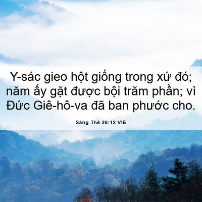Picture 06 - Sáng Thế 26:12 VIE - Y-sác gieo hột giống trong xứ đó; năm - Bible Verse Picture