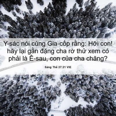 Picture 06 - Sáng Thế 27:21 VIE - Y-sác nói cùng Gia-cốp rằng: Hỡi con! - Bible Verse Picture