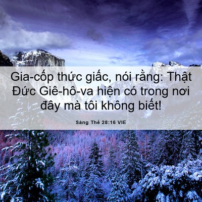 Picture 06 - Sáng Thế 28:16 VIE - Gia-cốp thức giấc, nói rằng: Thật - Bible Verse Picture