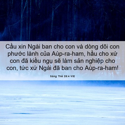Picture 06 - Sáng Thế 28:4 VIE - Cầu xin Ngài ban cho con và dòng dõi con - Bible Verse Picture