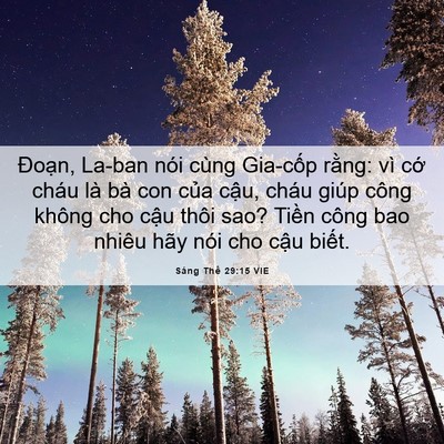 Picture 06 - Sáng Thế 29:15 VIE - Đoạn, La-ban nói cùng Gia-cốp rằng: vì - Bible Verse Picture