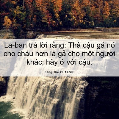 Picture 06 - Sáng Thế 29:19 VIE - La-ban trả lời rằng: Thà cậu gả nó - Bible Verse Picture
