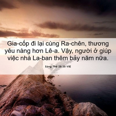 Picture 06 - Sáng Thế 29:30 VIE - Gia-cốp đi lại cùng Ra-chên, thương yêu - Bible Verse Picture