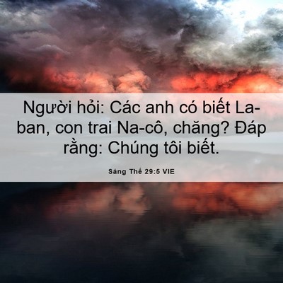 Picture 06 - Sáng Thế 29:5 VIE - Người hỏi: Các anh có biết La-ban, con - Bible Verse Picture