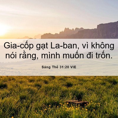Picture 06 - Sáng Thế 31:20 VIE - Gia-cốp gạt La-ban, vì không nói rằng, - Bible Verse Picture