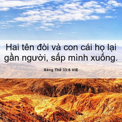 Picture 06 - Sáng Thế 33:6 VIE - Hai tên đòi và con cái họ lại gần - Bible Verse Picture