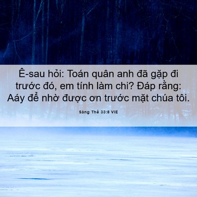 Picture 06 - Sáng Thế 33:8 VIE - Ê-sau hỏi: Toán quân anh đã gặp đi - Bible Verse Picture