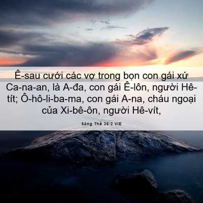 Picture 06 - Sáng Thế 36:2 VIE - Ê-sau cưới các vợ trong bọn con gái - Bible Verse Picture