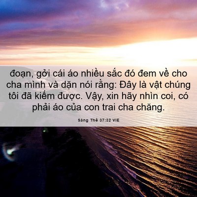 Picture 06 - Sáng Thế 37:32 VIE - đoạn, gởi cái áo nhiều sắc đó đem - Bible Verse Picture