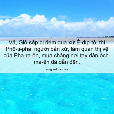 Picture 06 - Sáng Thế 39:1 VIE - Vả, Giô-sép bị đem qua xứ Ê-díp-tô, - Bible Verse Picture