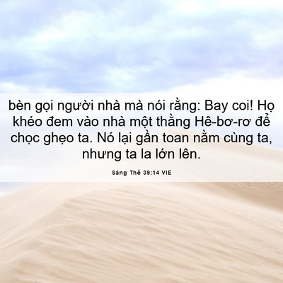 Picture 06 - Sáng Thế 39:14 VIE - bèn gọi người nhà mà nói rằng: Bay - Bible Verse Picture