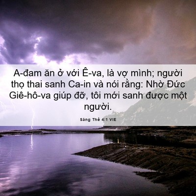 Picture 06 - Sáng Thế 4:1 VIE - A-đam ăn ở với Ê-va, là vợ mình; - Bible Verse Picture