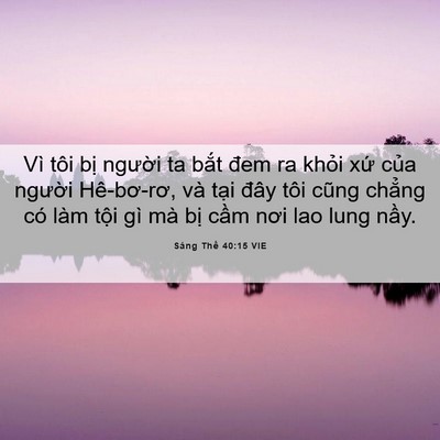 Picture 06 - Sáng Thế 40:15 VIE - Vì tôi bị người ta bắt đem ra khỏi - Bible Verse Picture