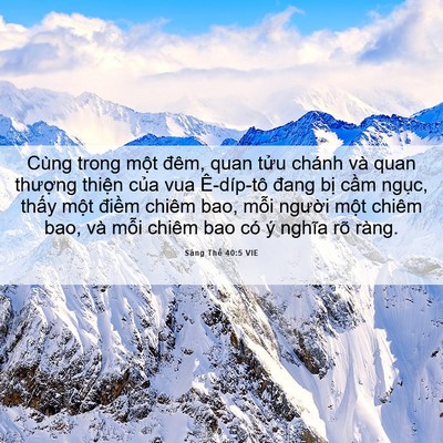 Picture 06 - Sáng Thế 40:5 VIE - Cùng trong một đêm, quan tửu chánh và - Bible Verse Picture