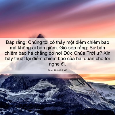 Picture 06 - Sáng Thế 40:8 VIE - Đáp rằng: Chúng tôi có thấy một - Bible Verse Picture