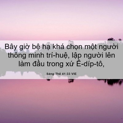 Picture 06 - Sáng Thế 41:33 VIE - Bây giờ bệ hạ khá chọn một người - Bible Verse Picture
