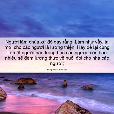 Picture 06 - Sáng Thế 42:33 VIE - Người làm chúa xứ đó dạy rằng: Làm - Bible Verse Picture