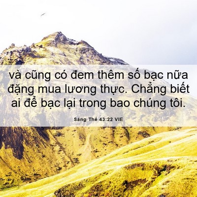 Picture 06 - Sáng Thế 43:22 VIE - và cũng có đem thêm số bạc nữa đặng - Bible Verse Picture
