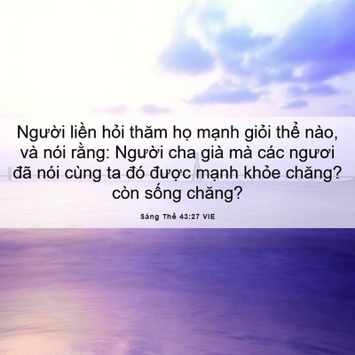 Picture 06 - Sáng Thế 43:27 VIE - Người liền hỏi thăm họ mạnh giỏi - Bible Verse Picture