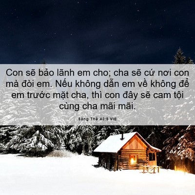 Picture 06 - Sáng Thế 43:9 VIE - Con sẽ bảo lãnh em cho; cha sẽ cứ nơi - Bible Verse Picture