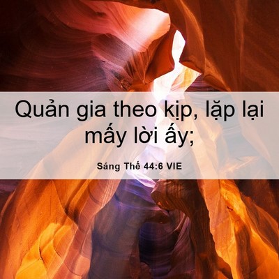 Picture 06 - Sáng Thế 44:6 VIE - Quản gia theo kịp, lặp lại mấy lời - Bible Verse Picture