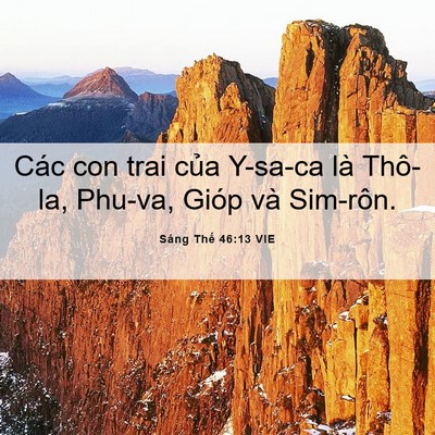 Picture 06 - Sáng Thế 46:13 VIE - Các con trai của Y-sa-ca là Thô-la, Phu-va, - Bible Verse Picture