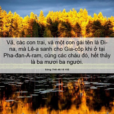Picture 06 - Sáng Thế 46:15 VIE - Vả, các con trai, và một con gái tên là - Bible Verse Picture