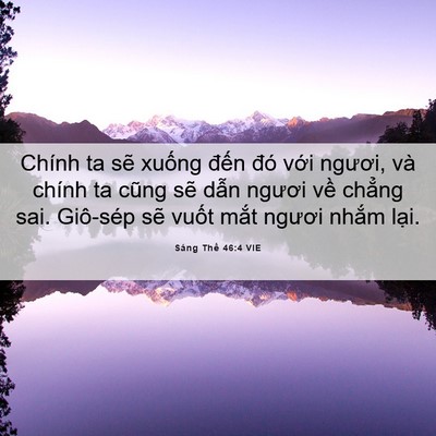 Picture 06 - Sáng Thế 46:4 VIE - Chính ta sẽ xuống đến đó với ngươi, - Bible Verse Picture