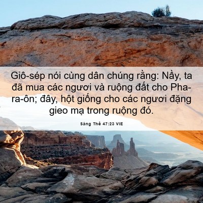 Picture 06 - Sáng Thế 47:23 VIE - Giô-sép nói cùng dân chúng rằng: Nầy, - Bible Verse Picture