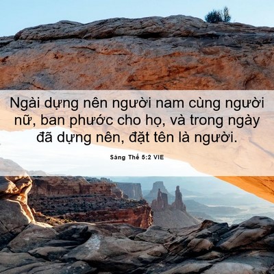 Picture 06 - Sáng Thế 5:2 VIE - Ngài dựng nên người nam cùng người - Bible Verse Picture