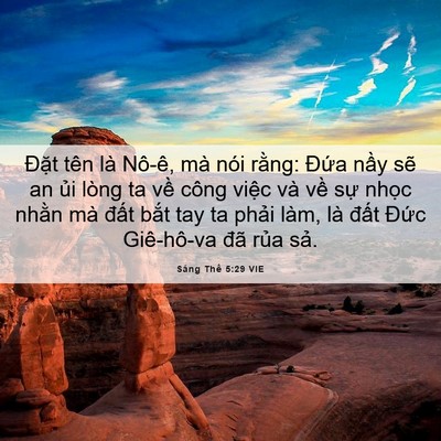 Picture 06 - Sáng Thế 5:29 VIE - Đặt tên là Nô-ê, mà nói rằng: Đứa - Bible Verse Picture