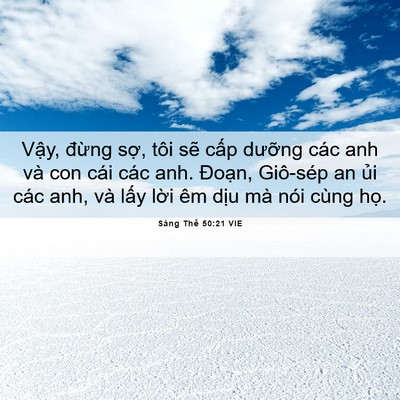 Picture 06 - Sáng Thế 50:21 VIE - Vậy, đừng sợ, tôi sẽ cấp dưỡng - Bible Verse Picture
