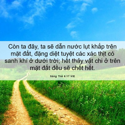 Picture 06 - Sáng Thế 6:17 VIE - Còn ta đây, ta sẽ dẫn nước lụt khắp - Bible Verse Picture