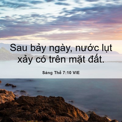 Picture 06 - Sáng Thế 7:10 VIE - Sau bảy ngày, nước lụt xảy có trên - Bible Verse Picture