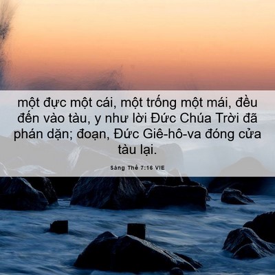 Picture 06 - Sáng Thế 7:16 VIE - một đực một cái, một trống một - Bible Verse Picture