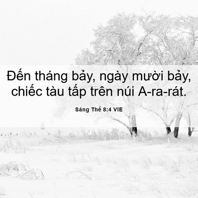 Picture 06 - Sáng Thế 8:4 VIE - Đến tháng bảy, ngày mười bảy, chiếc - Bible Verse Picture