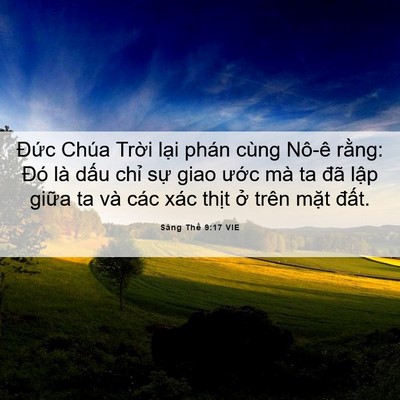 Picture 06 - Sáng Thế 9:17 VIE - Đức Chúa Trời lại phán cùng Nô-ê - Bible Verse Picture